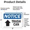 Signmission Trash Can (Up Arrow) Sign With Symbol, 5 in W x Rectangle, Vinyl Decal OS-2PACK-NS-D-35-L-18725 - alternate 2